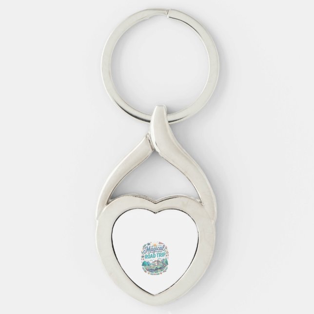 Unicorn Magical Road Trip Print Ready POD Artwork_ Key Ring (Front)