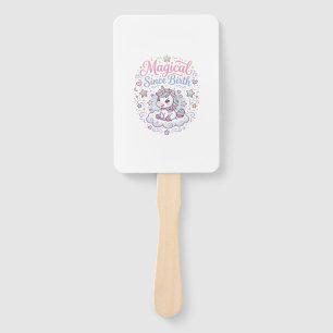 Unicorn Magical Since Birth Print Ready POD Artwor Hand Fan