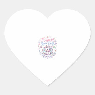 Unicorn Magical Since Birth Print Ready POD Artwor Heart Sticker