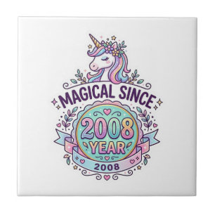 Unicorn Magical Since Year Graphic Design Zazzle D Ceramic Tile