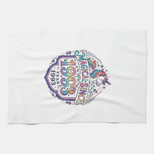 Unicorn Magical Since Year Trendy Print on Demand Tea Towel