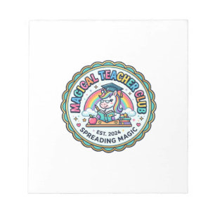 Unicorn Magical Teacher Club Funny Cute Gift Desig Notepad