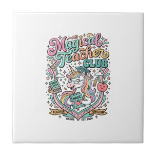 Unicorn Magical Teacher Club Kawaii Marketplace Ar Ceramic Tile