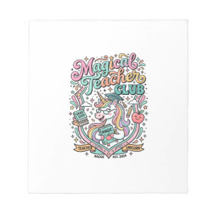Unicorn Magical Teacher Club Kawaii Marketplace Ar Notepad