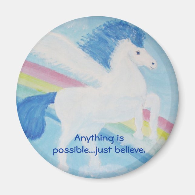 Unicorn Magnet-Anything is possible...just believe Magnet (Front)