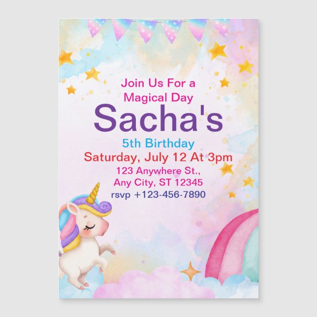 unicorn magnetic invitation (Front)