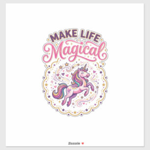 Unicorn Make Life Magical POD Ready White Backgrou