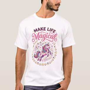 Unicorn Make Life Magical POD Ready White Backgrou T-Shirt