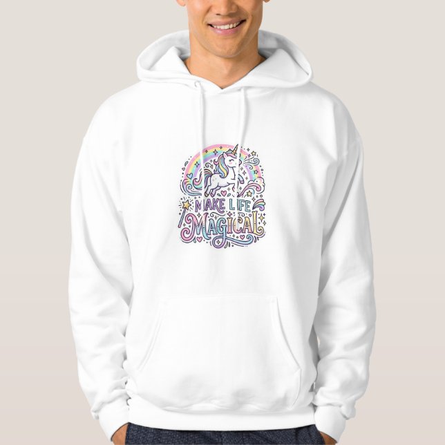 Unicorn Make Life Magical Premium Vector Typograph Hoodie (Front)