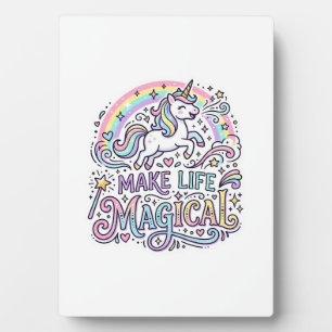 Unicorn Make Life Magical Premium Vector Typograph Plaque
