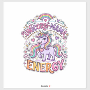 Unicorn Mama Energy Colourful Zazzle Design_1