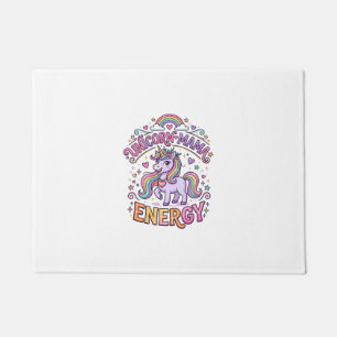 Unicorn Mama Energy Colourful Zazzle Design_1 Doormat