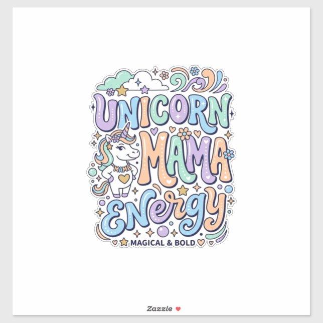Unicorn Mama Energy Kawaii Vector Design_1 (Sheet)