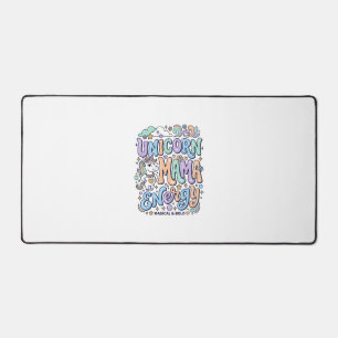 Unicorn Mama Energy Kawaii Vector Design_1 Desk Mat