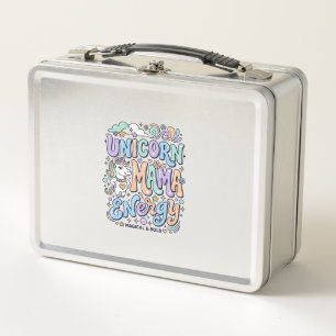 Unicorn Mama Energy Kawaii Vector Design_1 Metal Lunch Box