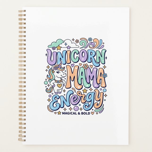 Unicorn Mama Energy Kawaii Vector Design_1 Planner (Front)