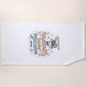 Unicorn Marching Band Unicorn Print Ready Marketpl Beach Towel