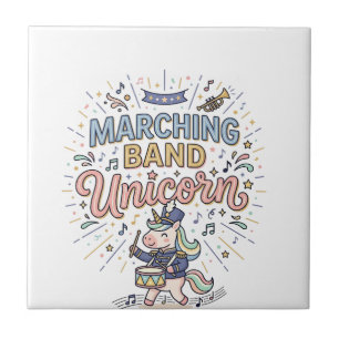 Unicorn Marching Band Unicorn Print Ready Marketpl Ceramic Tile