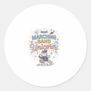 Unicorn Marching Band Unicorn Print Ready Marketpl Classic Round Sticker