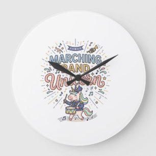 Unicorn Marching Band Unicorn Print Ready Marketpl Large Clock