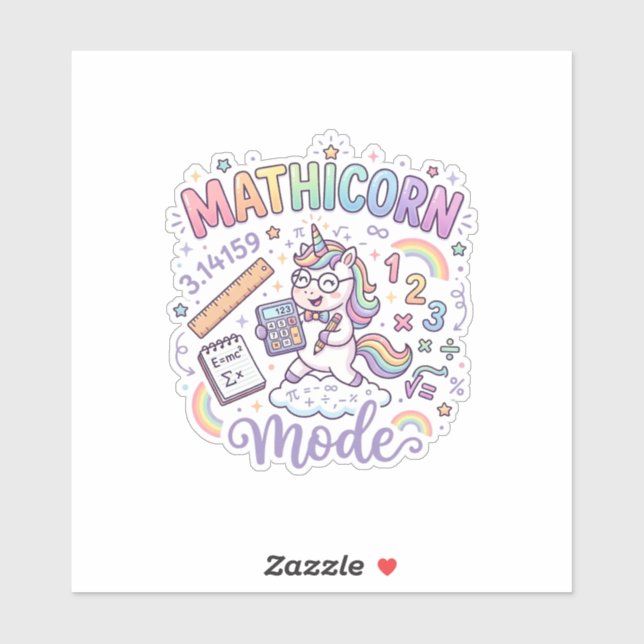 Unicorn Mathicorn Mode Adorable Typography Design_ (Sheet)