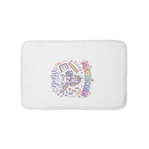 Unicorn Mathicorn Mode Adorable Typography Design_ Bath Mat