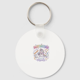 Unicorn Mathicorn Mode Adorable Typography Design_ Key Ring