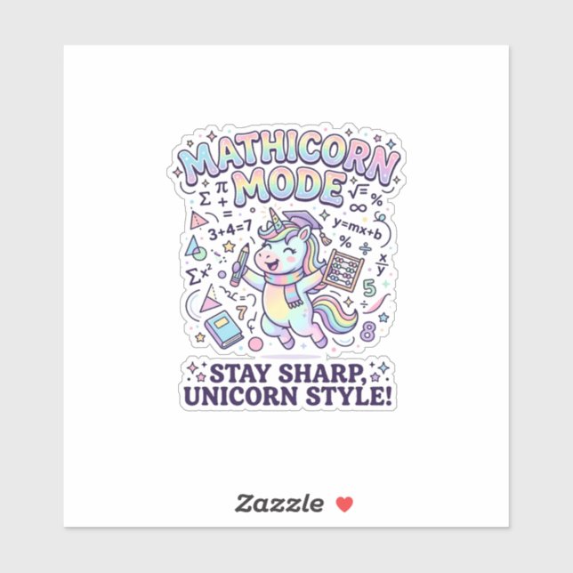 Unicorn Mathicorn Mode Charming White Background D (Sheet)