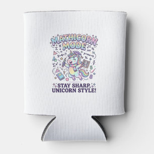 Unicorn Mathicorn Mode Charming White Background D Can Cooler