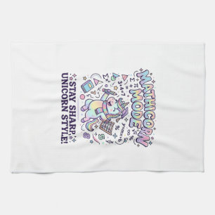 Unicorn Mathicorn Mode Charming White Background D Tea Towel