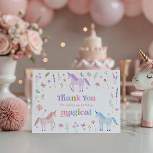 Unicorn Meadow Pastel Pink Gold Thank You