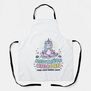 Unicorn Meditation Unicorn Bold Typography T-Shirt Apron