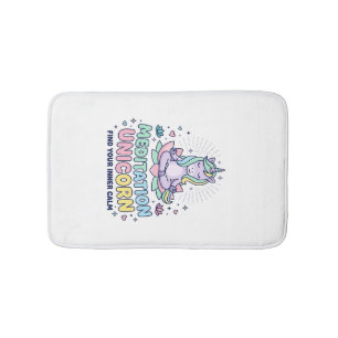 Unicorn Meditation Unicorn Bold Typography T-Shirt Bath Mat