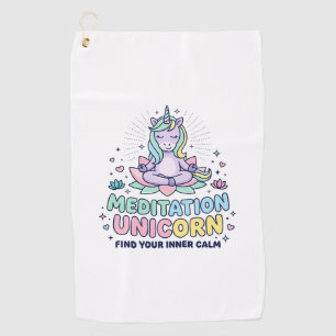 Unicorn Meditation Unicorn Bold Typography T-Shirt Golf Towel