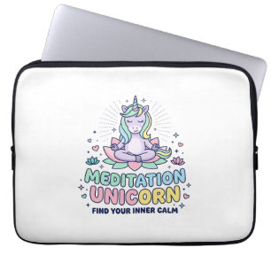 Unicorn Meditation Unicorn Bold Typography T-Shirt Laptop Sleeve