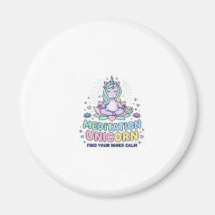 Unicorn Meditation Unicorn Bold Typography T-Shirt Magnet