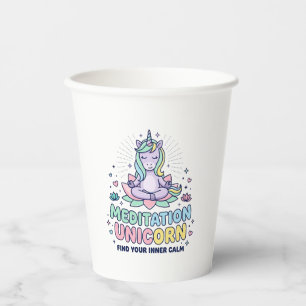 Unicorn Meditation Unicorn Bold Typography T-Shirt Paper Cups