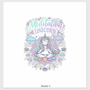 Unicorn Meditation Unicorn White Background Vector