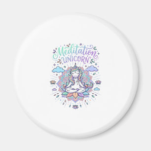 Unicorn Meditation Unicorn White Background Vector Magnet