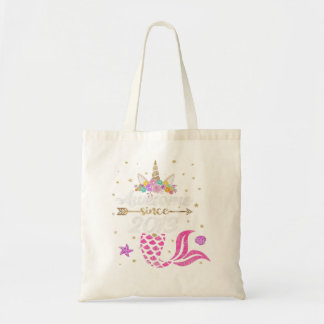 Unicorn Mermaid Birthday - Awesome Since 2013 Tee  Tote Bag