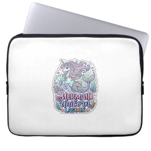 Unicorn Mermaid Unicorn Lagoon Graphic Design Zazz Laptop Sleeve