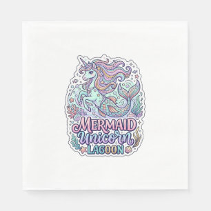 Unicorn Mermaid Unicorn Lagoon Graphic Design Zazz Napkin