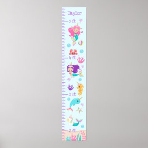 Unicorn Mermaids Growth Chart Light Skin Tone
