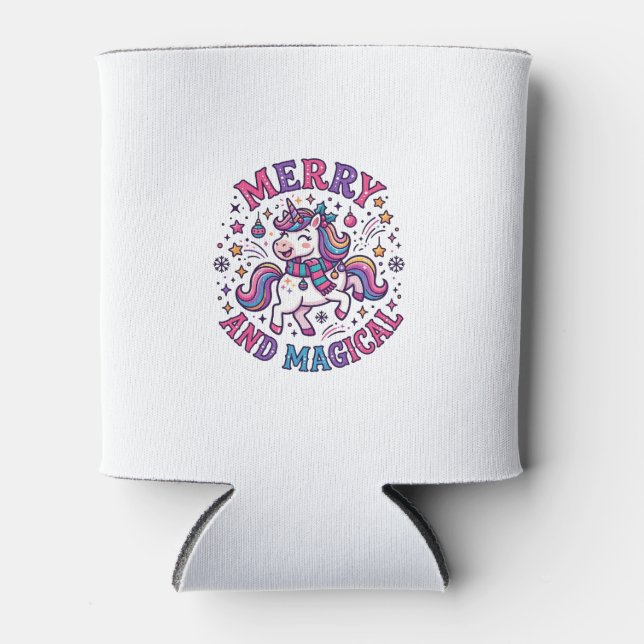 Unicorn Merry and Magical Can Cooler (Front)