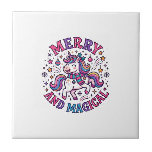 Unicorn Merry and Magical Ceramic Tile