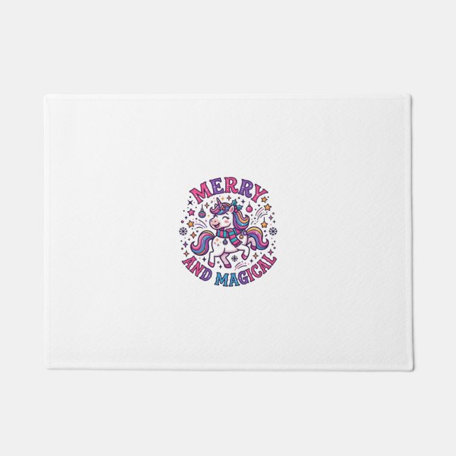 Unicorn Merry and Magical Doormat (Front)