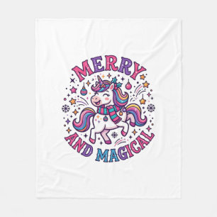 Unicorn Merry and Magical Fleece Blanket
