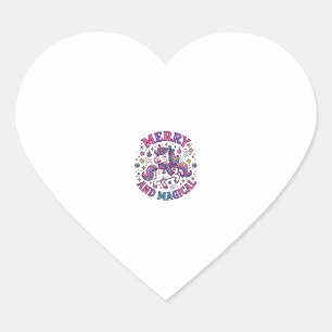 Unicorn Merry and Magical Heart Sticker