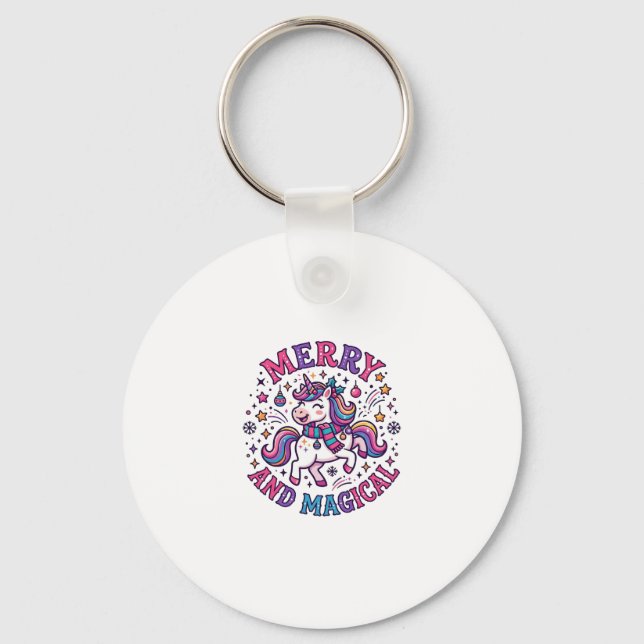 Unicorn Merry and Magical Key Ring (Front)
