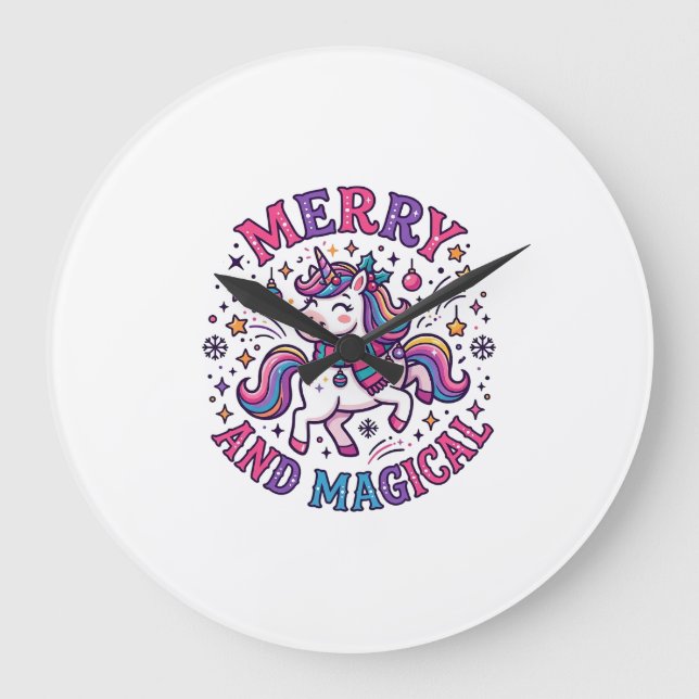 Unicorn Merry and Magical Large Clock (Front)